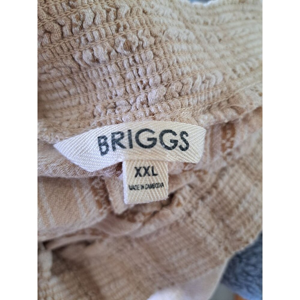Lot of 2 Linen Blend XXl Striped Beige Elastic Waist Pants Women's Summer - Picture 10 of 15